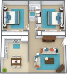  Floor Plan Two Bedroom