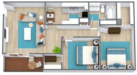 two bedroom floor plan