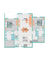 a floor plan of a house with several rooms  at Palm Bay Club, Florida