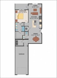 a floor plan of a small apartment  at Luxor Club, Jacksonville, Florida
