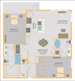 2 bed 2.5 bath A at Fusion Apartments, Jacksonville, FL, 32256