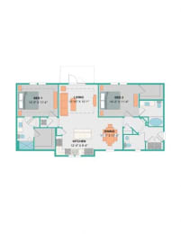 a floor plan of a house with many rooms  at Palm Bay Club, Jacksonville, FL
