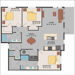 a floor plan of a home  at Luxor Club, Jacksonville, FL, 32258