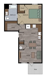 a floor plan of a home with a wooden floor