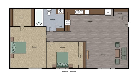 Mutual Housing at Foothill Farms 42bedroom 1 bath floorplan