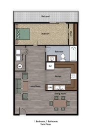  Floor Plan 1 Bedroom 1 Bath