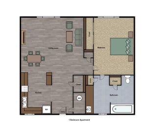 Mutual Housing at Sky Park 1-bedroom floorplan