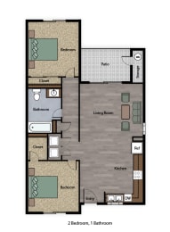 New Harmony Mutual Housing Community 2-bedroom floorplan