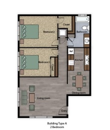 Mutual Housing on the Greenway 2-bedroom floorplan