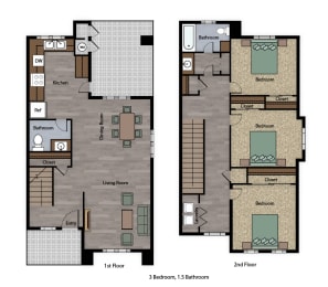 Mutual Housing Community 3-bedroom floorplan