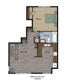 Norwood Avenue 1-bed floorplan