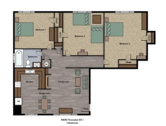 Norwood Avenue 3-bed floorplan