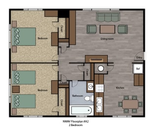 Norwood Avenue 2-bed floorplan