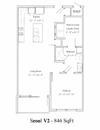 Floor Plan  the floor plan of seoul v2 846 sqft