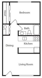 Wisteria Walk Apartments 1 Bed 1 Bath Floor Plan