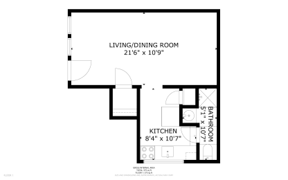 Creekside Apartments Studio 2D Floor Plan