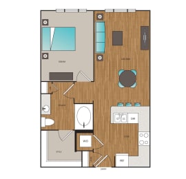 Main Street Flats Apartments 1x1 K Floor Plan