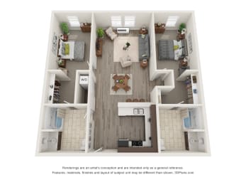 192nd West Lofts Apartments 2x2 Floor Plan