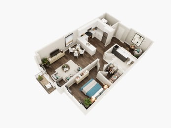 LUX Apartments 1D 1E Floor Plan