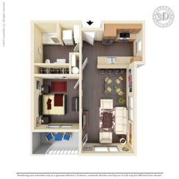 Latitude 1 Bed 1 Bath A Floor Plan
