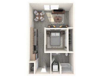 Tilian Open 1x1 A 3D Floor Plan