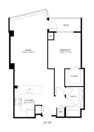 A black and white image of a floor plan for a home.