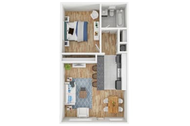 Coronado Springs  3D Floor Plan 1x1 CA 50