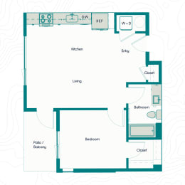 Bo Apartments 1x1 F Floor Plan