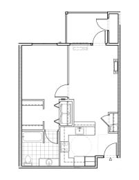 The Elwood Apartments Willow One Bedroom One Bathroom Floor Plan