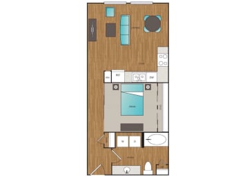 Main Street Flats 1x1 B + F Floor Plan