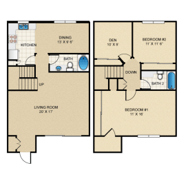 Ocean Breeze Villas 2x2 Floor Plan
