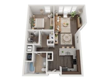 2828 Zuni Apartments in Denver, Colorado 1x1 F Floor Plan