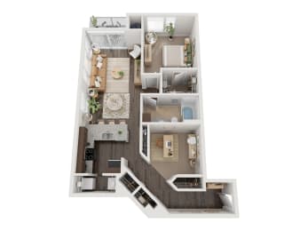 2828 Zuni Apartments in Denver, Colorado 1x1 H Floor Plan