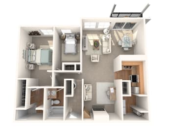 Yarrowood Highlands 2 Bed 2 Bath Floor Plan