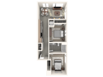 Tilian 2x1 B 3D Floor Plan
