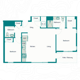 Bo Apartments 2x2 A Floor Plan