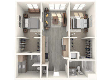 Tilian 2x2 A 3D Floor Plan