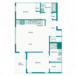 Bo Apartments 2x2 B Floor Plan