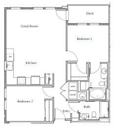 The Vaughn 2D Floor Plan - 2x2 C