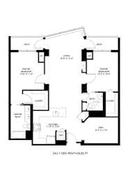  Floor Plan 2x2 Den Penthouse P7