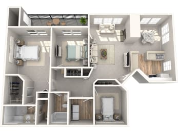 Keelers Corner Dogwood B 3D Floor Plan