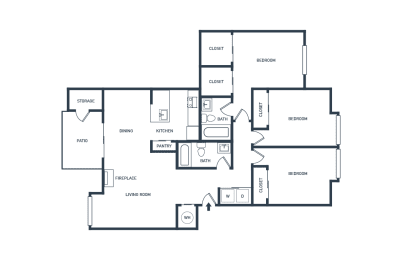 a floor plan of a house with an open floor plan