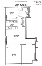 Residences at Capitol Heights Apartment 2D floor plan - Ogden