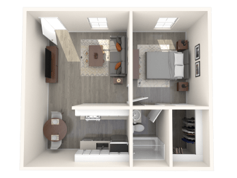 SITE Scottsdale Apartments A1 3D Floor Plan