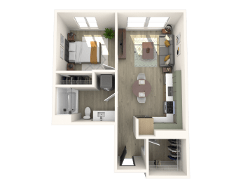 Strata A1 3D Floor Plan