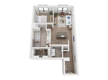 The Raleigh at Sloan's Lake Apartments in Denver, Colorado One Bedroom Floor Plan