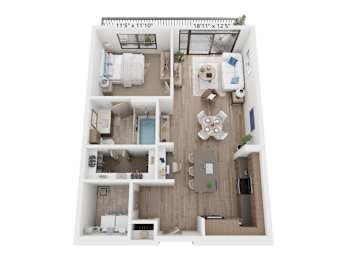 The Raleigh at Sloan's Lake Apartments in Denver, Colorado One Bedroom Floor Plan