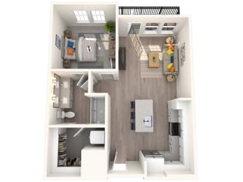 Corban Farms at Cane Ridge Apartments A2 3D Floor Plan