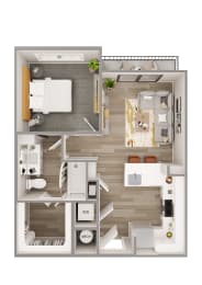 Lenox Bayside 3D Floor Plan A2 ALT