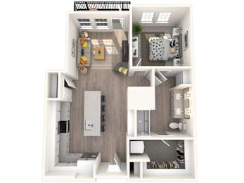 Corban Farms at Cane Ridge Apartments A3 3D Floor Plan